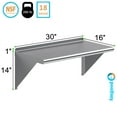 thumbnail image 3 of AmGood 16 in. x 30 in. Stainless Steel Wall Shelf | NSF Certified | Appliance & Equipment Metal Shelving | Kitchen, Restaurant, Garage, Laundry, Utility Room, 3 of 7