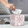 thumbnail image 4 of Kdxio Christmas Snowflakes Print Tissue Box Cover,Square Decorative PU Leather Facial Paper Case Organizer Holder Dispenser for Bathroom,Night Stands,Desk,Car 5.2''X5.2''X5.2'', 4 of 6