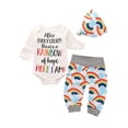 thumbnail image 3 of Guardurnaity 3 uds ropa de bebé conjunto mameluco infantil pantalones manga corta camiseta gorra conjuntos de ropa blanco 100cm Guardurnaity AP003100-04, 3 of 6