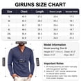 thumbnail image 7 of GIRUNS Men's Henley Shirts Long Sleeve Button T-Shirt Casual Stylish Cotton Pullover Shirt with Pocket Navy Blue 2XL, 7 of 7