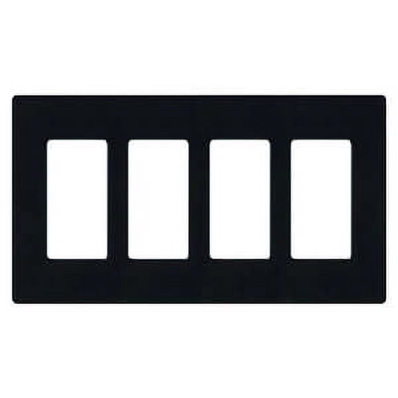 Lutron Cw-4 Claro Four Gang Designer Wall Plate - Black