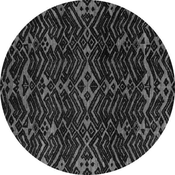 Ahgly Company Indoor Round Oriental Gray Modern Area Rugs, 6' Round