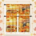 thumbnail image 5 of dinii Fall Sunset Orange Pumpkin Kitchen Curtains with Valance and Tier Sets 36 Inch, 3 Pieces Sunflower Scarecrow Rod Pocket Drapes Window Treatment Curtains for Kitchen Over Sink Dining Room Decor, 5 of 6