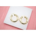 thumbnail image 2 of 18K Gold Filled 8mm Thick Chunky Lever Back Hoop Earrings (J19), 2 of 2