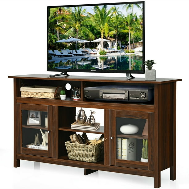 Costway 58'' TV Stand Entertainment Console Center W/ 2 Up to