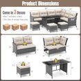 thumbnail image 3 of Costway 7 PCS Patio Dining Furniture Set PE Rattan Sectional Sofa Set with Soft Cushions White, 3 of 10