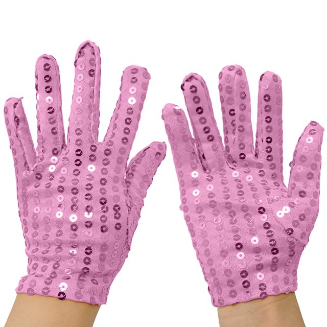 UJNDER Gants Colorés à Paillettes pour Femmes, Décoration de Robe de Performance Scintillante et Accessoires de Fête, Rose