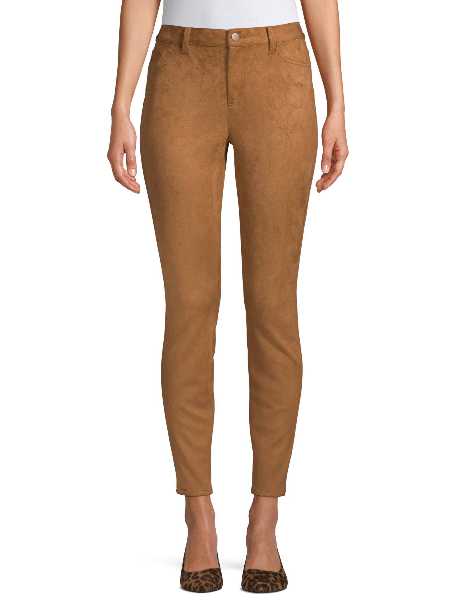 Express Pants Bell Flare Size 0 Reg Mid Rise Faux Suede Camel Inseam 34 NWT $98