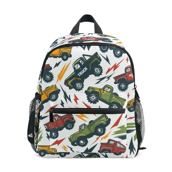 ALAZA Cartoon Trucks Cool School Backpack Small Bookbag Mini Bags