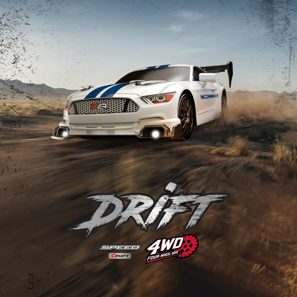 ATJIA 1:24 Scale RC Drift Car 30KM/H High Speed 4WD 2.4GHz Remote Control Cars with LED Light RC Drift Racing Car