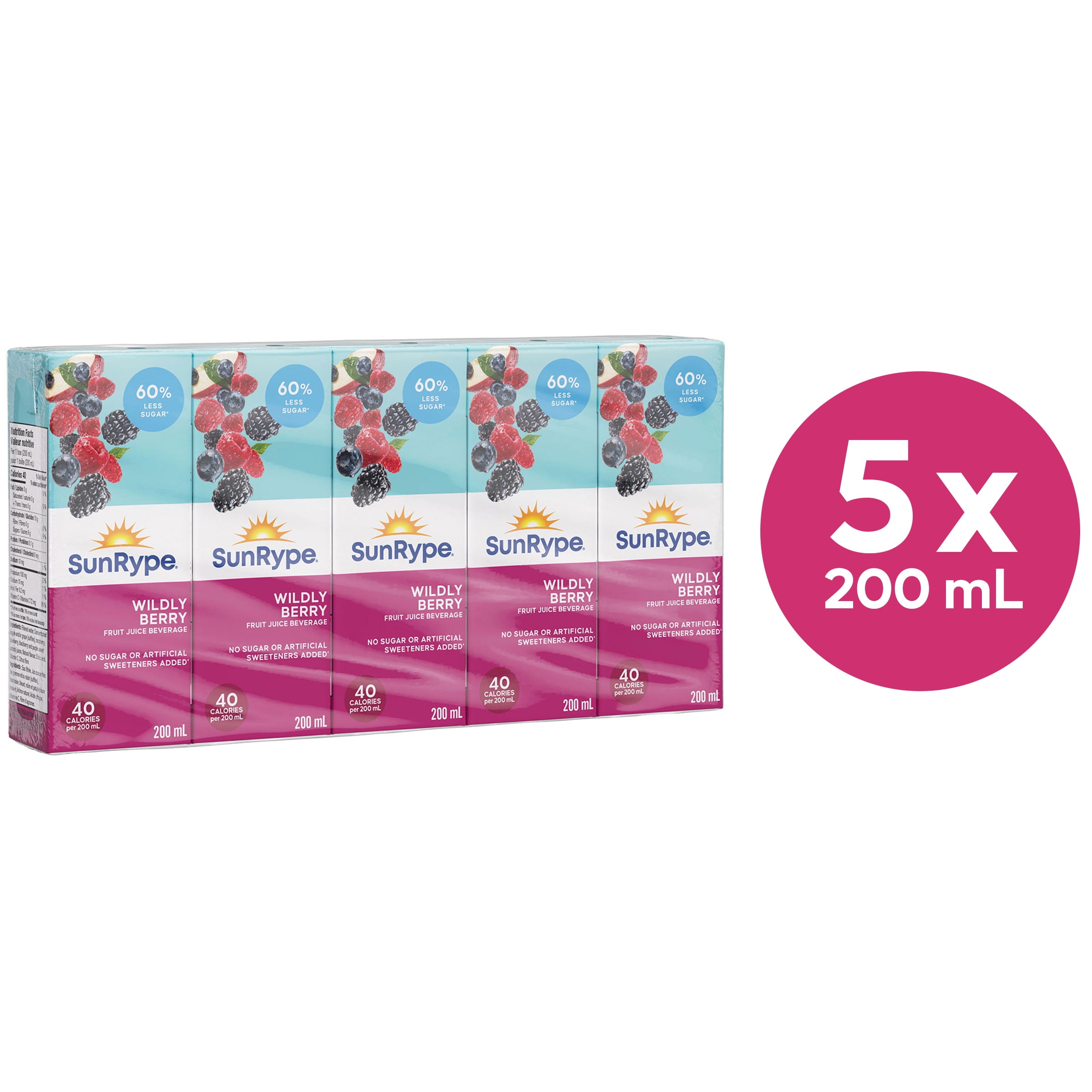 SunRype Boîtes de Jus aux Baies Sauvages 5X200ML