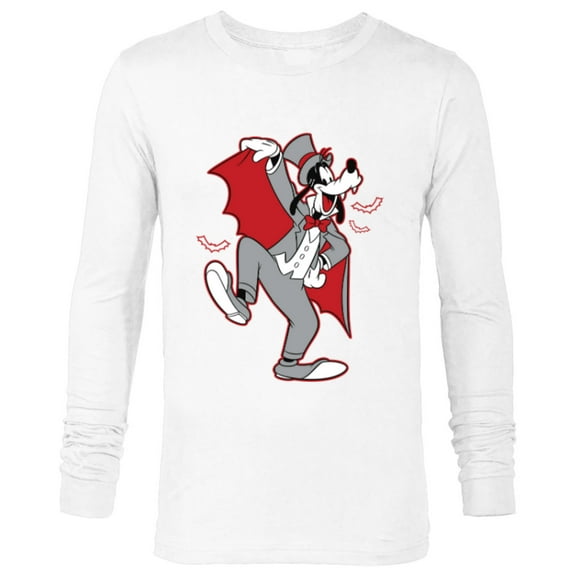Disney Goofy in Dracula Costume Halloween - Long Sleeve T-Shirt for Men - Customized-White