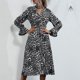 thumbnail image 3 of Vestido de manga larga ANGGREK Puños de Encaje cuello en V Alto Para ocio Hogar compras, 3 of 7