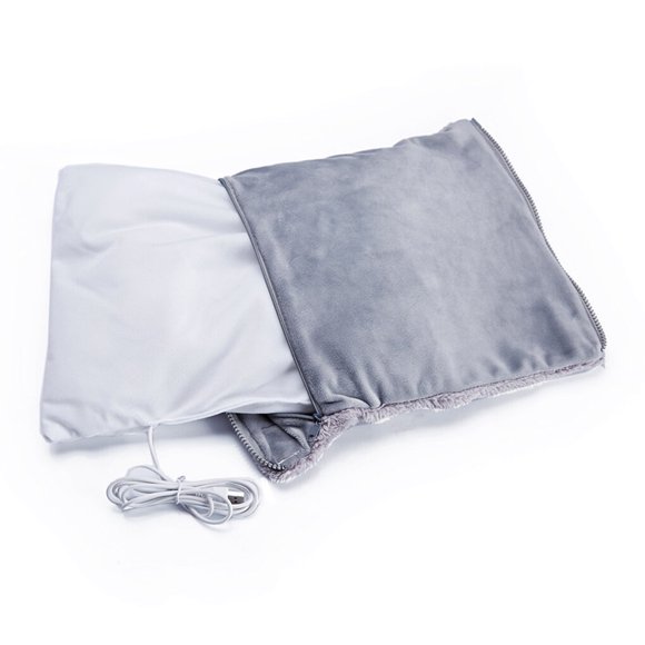 USB Electric Hand Warmer Winter Portable Heater Warming Sofa Soft Comfortable Heating Knee Back Folding Blanket Heating Device Home Living Room Outdoor Gray