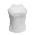 thumbnail image 4 of Women's Tank Tops 2025 New Summer Hollow Lace Sleeveless Solid Color Vest,White Women's Tanks & Camis XL, 4 of 6