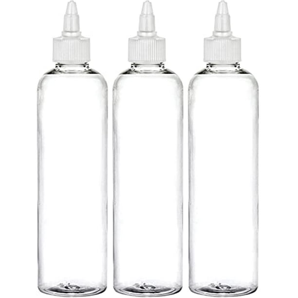 Twist Top Applicator Bottles, 8 OZ Crystal Clear, Squeeze Empty Plastic