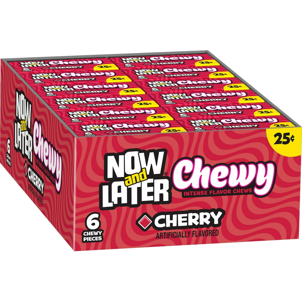 Now and Later, Cherry Chewy Candy, 0.93oz (Box of 24)