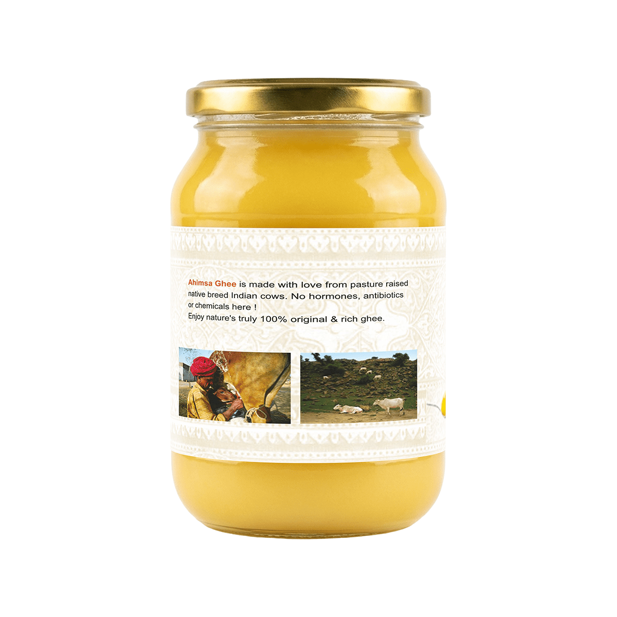 Ahimsa Pure A2 Desi Cow Cultured Ghee, 16 oz