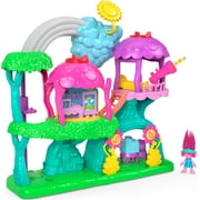 Imaginext Dreamworks Trolls Lights & Sounds Rainbow Treehouse Playset With Poppy, 7 Pieces