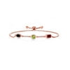 Keren Hanan 18K Rose Gold Plated Silver 3 Stone Created Moissanite Fully Adjustable Bracelet by Gem Stone King Oval Round Octagon Onyx Peridot and Garnet (2.08 Cttw)