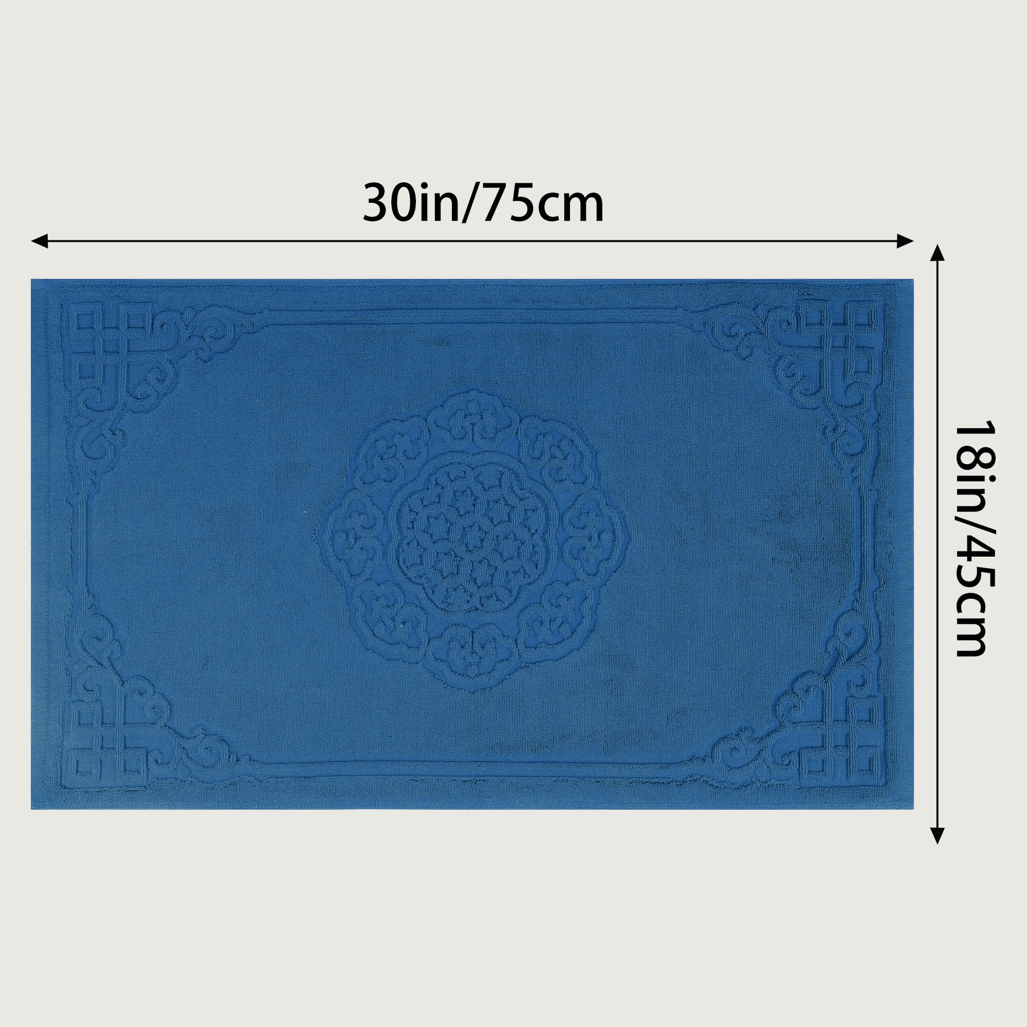 Unique Bargains Absorbent and Machine Washable Shower Bathroom Floor Towel Blue