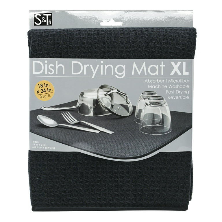 Schroeder & Tremayne Dish Drying Mat, Black