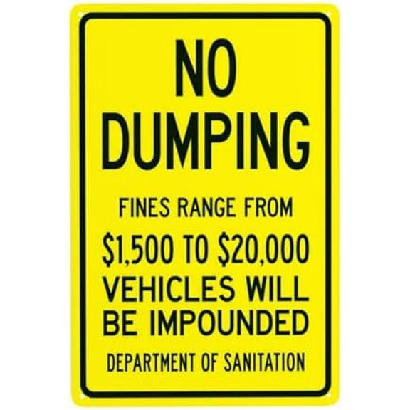 Fines Range From $15 To $200 Vehicles Will Be Impounded Department Warning,Prohibition Security Metal Signs for Busines Home Street Wall Caution Decor 8 x 12 Inch