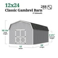 thumbnail image 3 of Little Cottage Co. 12x24 Classic Gambrel Barn with 6 ft. Sidewalls, Outdoor Wood Storage Shed Do-It-Yourself Precut Kit, 3 of 13