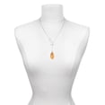 thumbnail image 3 of Delight Jewelry Acrylic Medium Leaf Orange Mixed Brown and Yellow Silver tone Elegant Infinity Lariat Necklace, 3 of 4