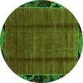 thumbnail image 1 of Ahgly Company Indoor Round Abstract Green Modern Area Rugs, 5' Round, 1 of 4