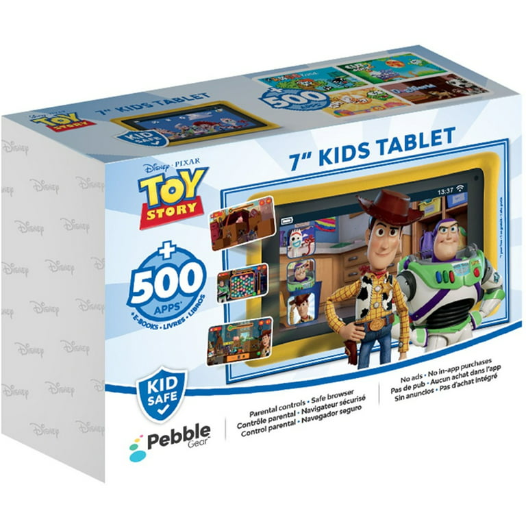 Tablettes educatives Pebble Gear 7” tablette enfant – Disney Toy Story 4  Tablette (Toy Story 4), boîtier Pare-Chocs conçu pour Enfants, contrôle  Parental, +500 Jeux, Applications et