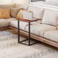 thumbnail image 2 of HOMCOM Sofa Side Table, Slim End Table, C-Shaped Snack Table with Metal Frame, Narrow TV Tray Table for Living room, Bedroom, Walnut, 2 of 10
