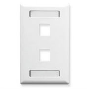 ICC IC107S02WH ID Faceplate 2 Ports Single Gang Outlet Box Hidden Screws White