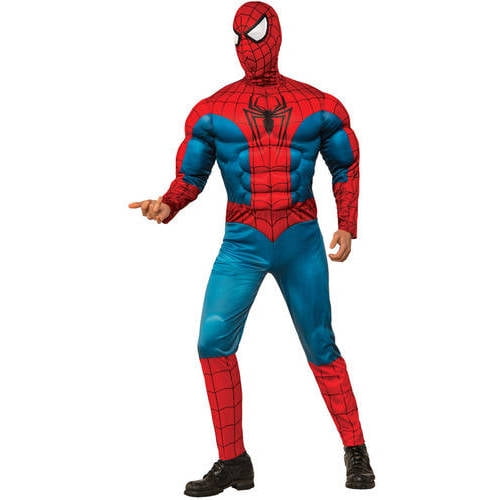 Spidermans Mens Muscle Chest Jumpsuit Halloween Costume