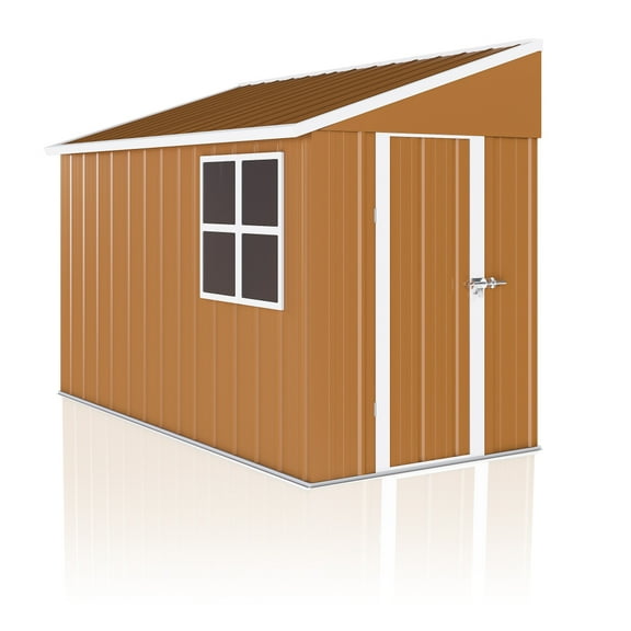 Commercial-Grade 8x4 Metal Shed - Reinforced Storage with Windows & Ventilation for Equipment