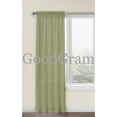 GoodGram Hyatt Ultra Luxurious Faux Silk Window Curtain Panel - Sage