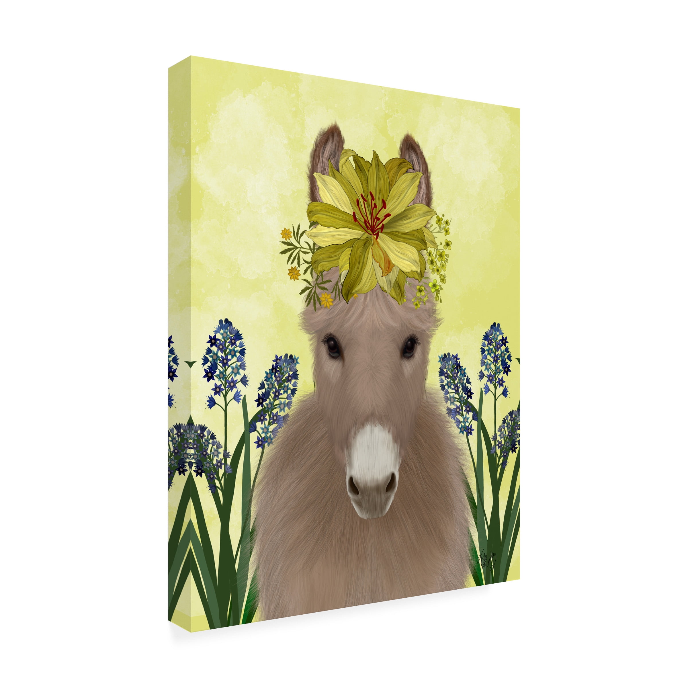 Fab Funky 'Donkey Sunflower' Canvas Art
