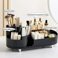 thumbnail image 3 of GOVVEP  Makeup Organizer, Rotating Makeup Organizer for Vanity with Brush Holder, Cosmetic Organizer, Large Spinning Makeup Skincare Organizer for Perfume Jewellry Lipstick, Black, 3 of 8