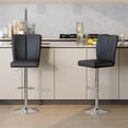 thumbnail image 2 of StnTalk Swivel Bar Stools Set of 2 - Black Barstools with Back,Adjustable Counter Height Bar Stools with Sturdy Metal Legs,Leather Counter Height Stools Ideal for Kitchen Island Pub(25''-33''H), 2 of 7