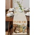thumbnail image 4 of Ldtrchee Fall Squirrel Table Runner 36 Inches, Thanksgiving Pumpkins Maple Leaf Rustic Bed Runner Dresser Scarves Tabletop for Indoor Outdoor Parties/Ceremony/Banquet, 13"x 36", 4 of 8
