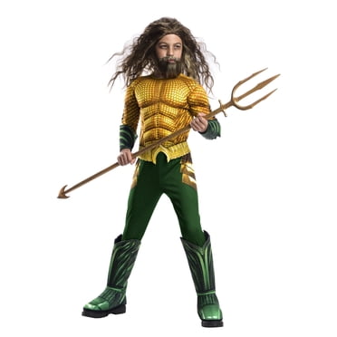 DC Comics Aquaman and the Lost Kingdom Aquaman Deluxe Muscle Chest Costume for Kids by Rubies, Boys Medium