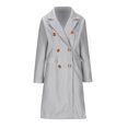 thumbnail image 4 of Drses Women's Wool Blend Trench Winter Jackets Mid Long Warm Pea Coats Dressy Casual Double Breasted Overcoat with Pockets, 4 of 6