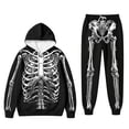 thumbnail image 5 of CONFREE Halloween Mens Tracksuit 2 Peice Lined Sweat Suit for Men Hallowmas Skeleton Graphic Hoodies Joggers Outfits Cozy Fall Winter Sweatsuits Set, 5 of 7