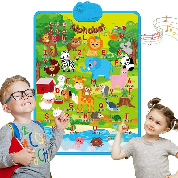 Dammyty Upgraded Electronic Alphabet Poster, Toddler Learning Toys, Interactive Toys Alphabet Wall Chart, ABC Chart Toddler Toys, Toys for Ages 1-4