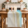thumbnail image 2 of Table Runner 48 Inches Long for Kitchen Dining, Blue Ombre Beach Dresser Scarf Farmhouse, Dining Table Decorations for Wedding/Parties, Ocean Coastal Gradient Waves Summer 13 x 48 In, 2 of 8