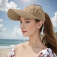 thumbnail image 7 of Ponytail Visor Hat for Women | Wide Brim Sun Protection Cap | Breathable Open Top, Quick Drying Fabric, Sweat Absorbent Band, Adjustable Fit, Summer Beach Activewear, 7 of 7
