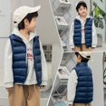 thumbnail image 1 of Chaleco de plumón para niños de otoño e invierno, ligero, mediano y grande, con cuello alto, para bebés, niños y niñas, chaleco de estilo occidental, 1 of 4