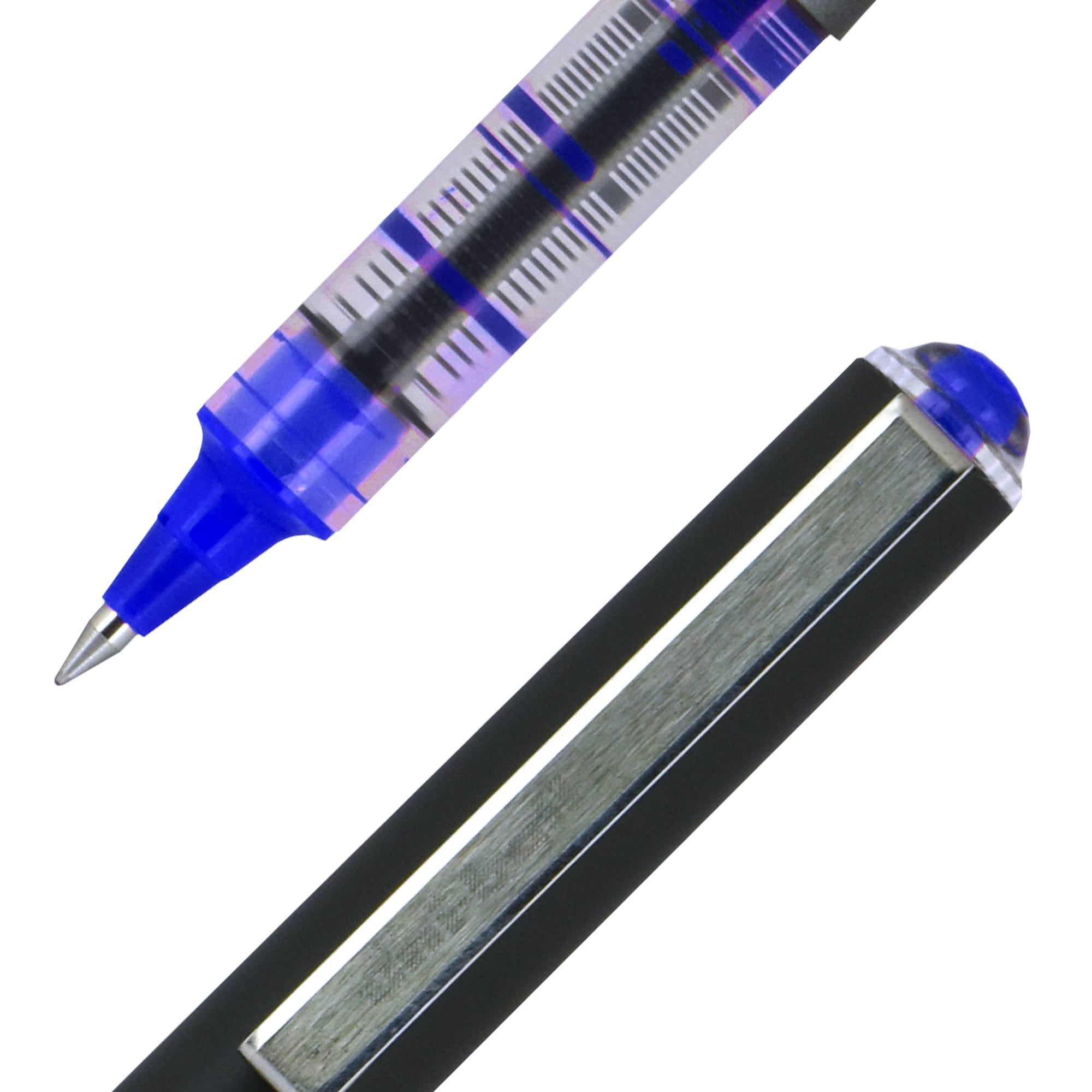 uniball Vision Rollerball Pens, Micro Point (0.5mm), Blue Ink, 12 Count