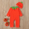 thumbnail image 4 of Jkerther 3PCS Toddler Baby Girls Halloween Romper Long Sleeve Crotch Button Halloween Pumpkin Bodysuit, 4 of 7