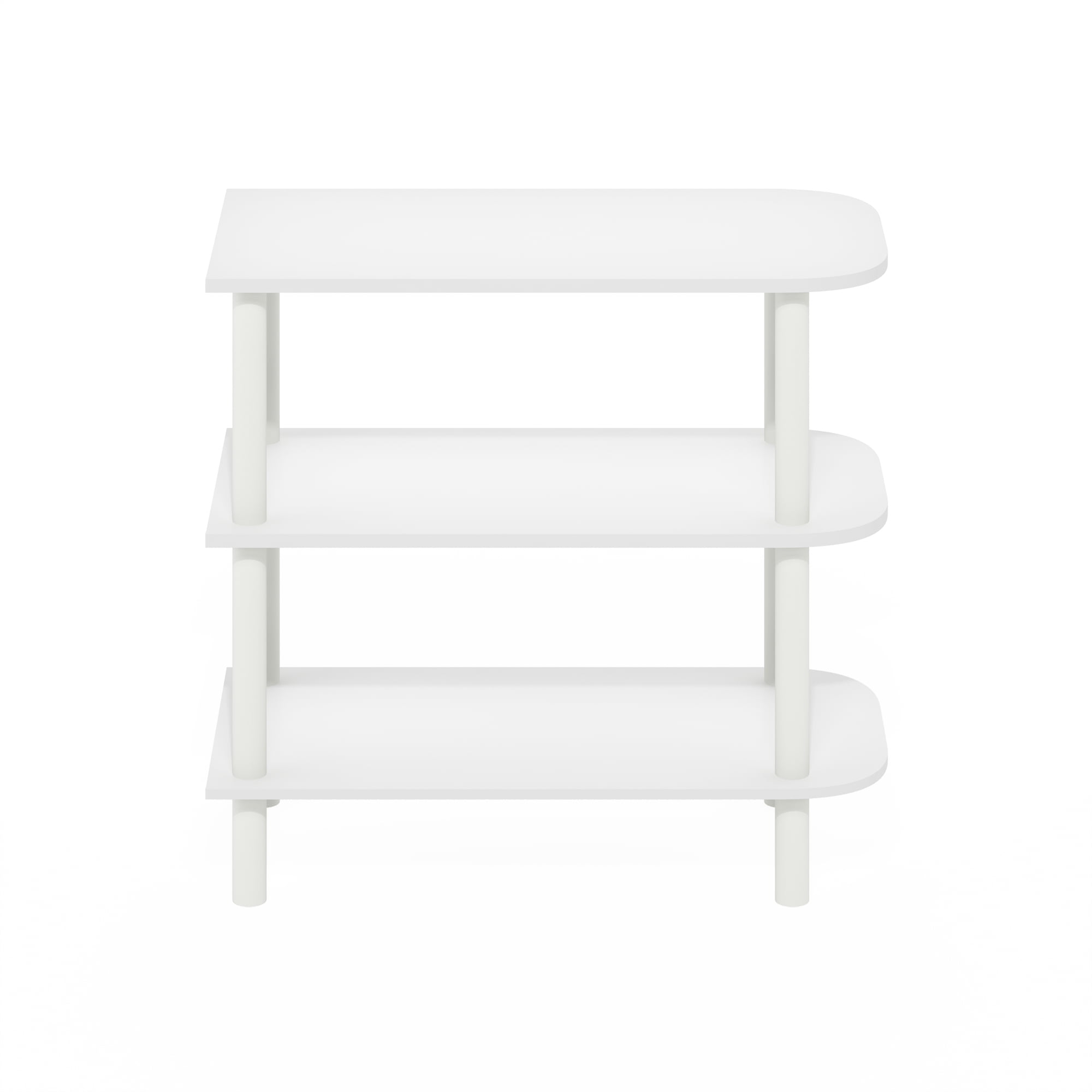 Furinno TURN-N-TUBE 26-Inch 3-Tier Curved Freestanding Shoe Rack White/White